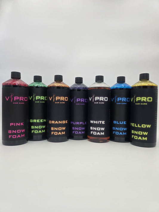 coloured snow foam, snow foam, blue snow foam, pink snow foam, yellow snow foam, white snow foam, orange snow foam, purple snow foam, green snow foam, detailing products, valeting products, car care